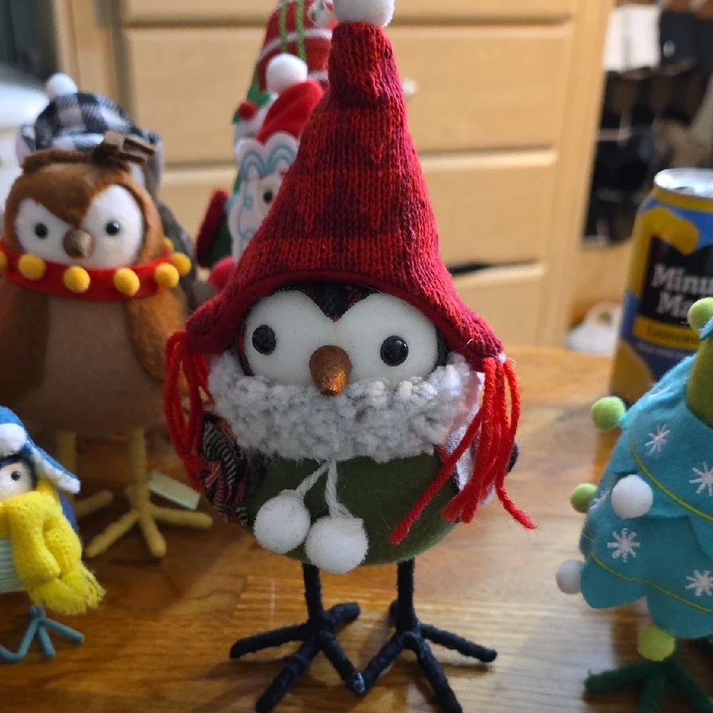 Target Holiday Owl Decor Set - Red, Green, Blue, Gray